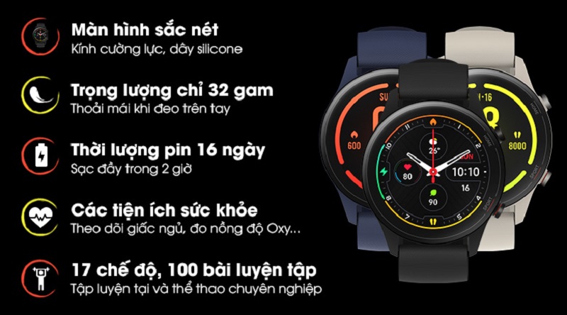 Đồng hồ thông minh Mi Watch giúp phân tích chất lượng và độ dài giấc ngủ của người đeo